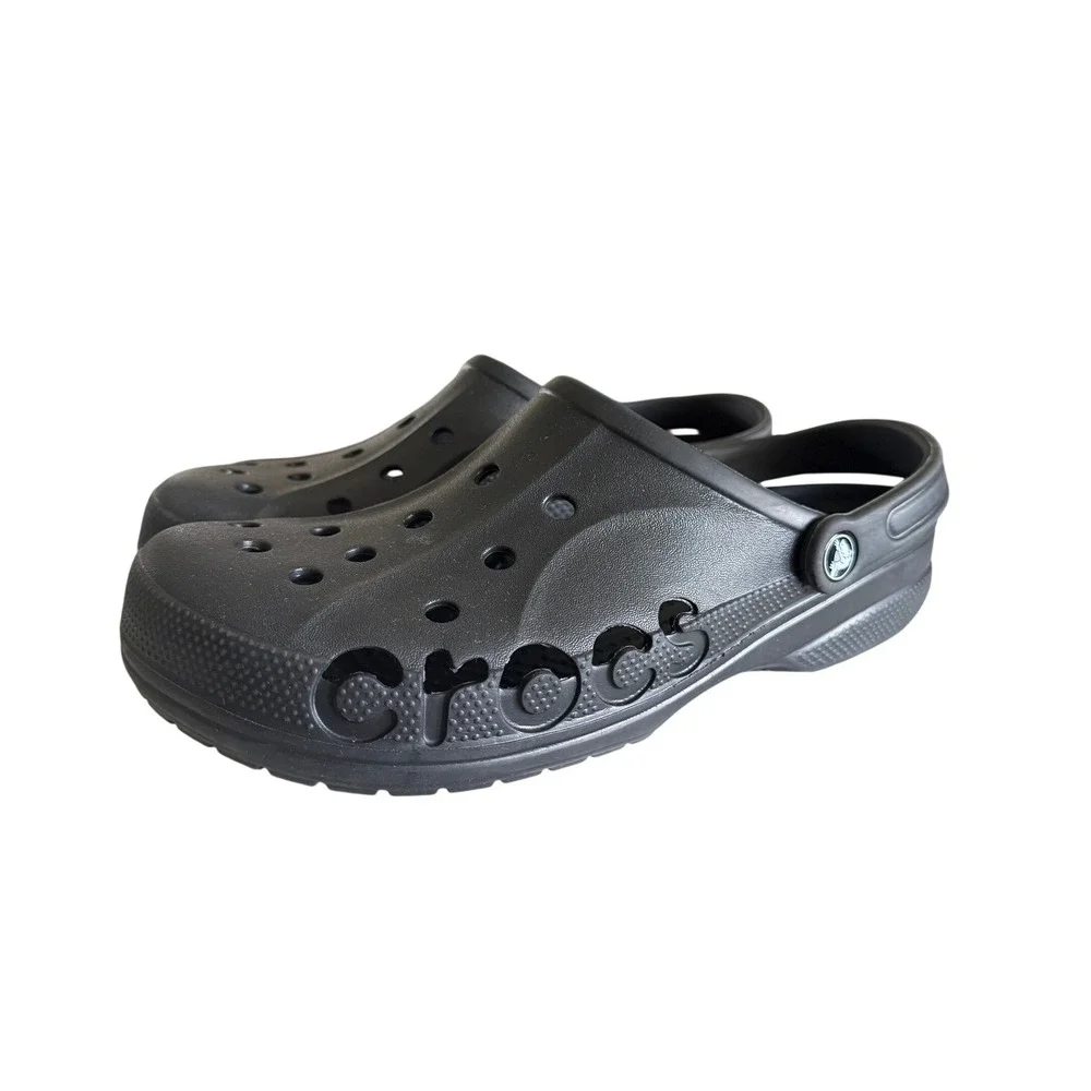 Crocs Baya Clog Mens 11 Black Excellent Lightweight Breathable Water Shoes